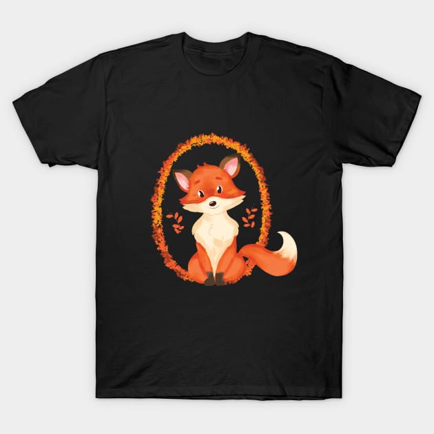 Little Fox T-Shirt by Mannu Ilustra